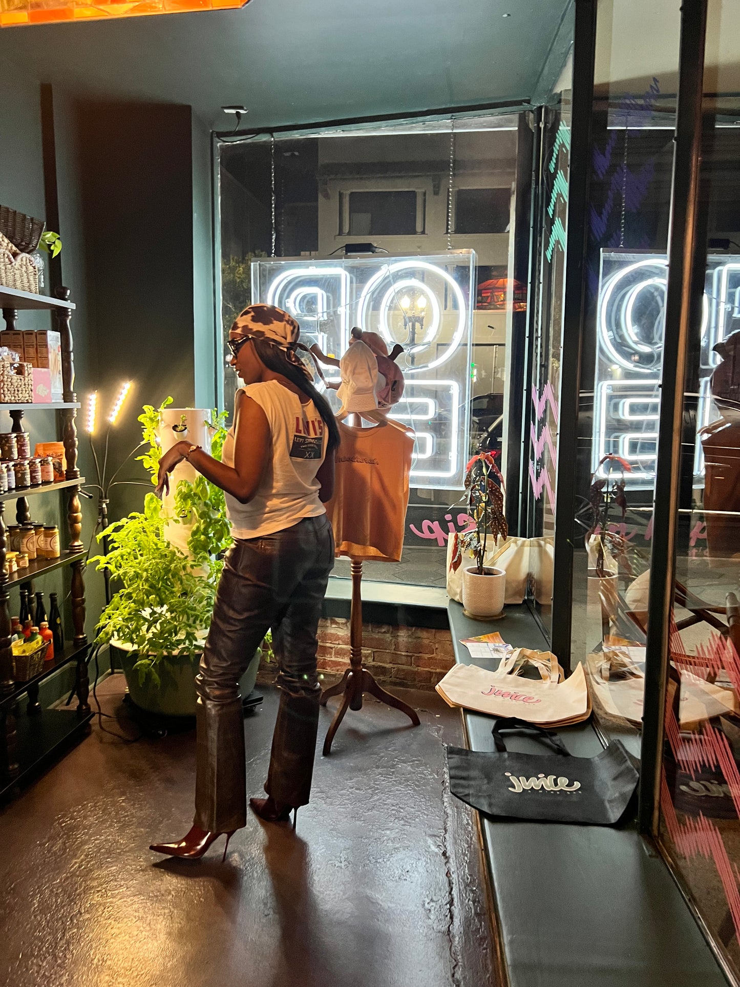 Faux Cowhide Bandana Hat