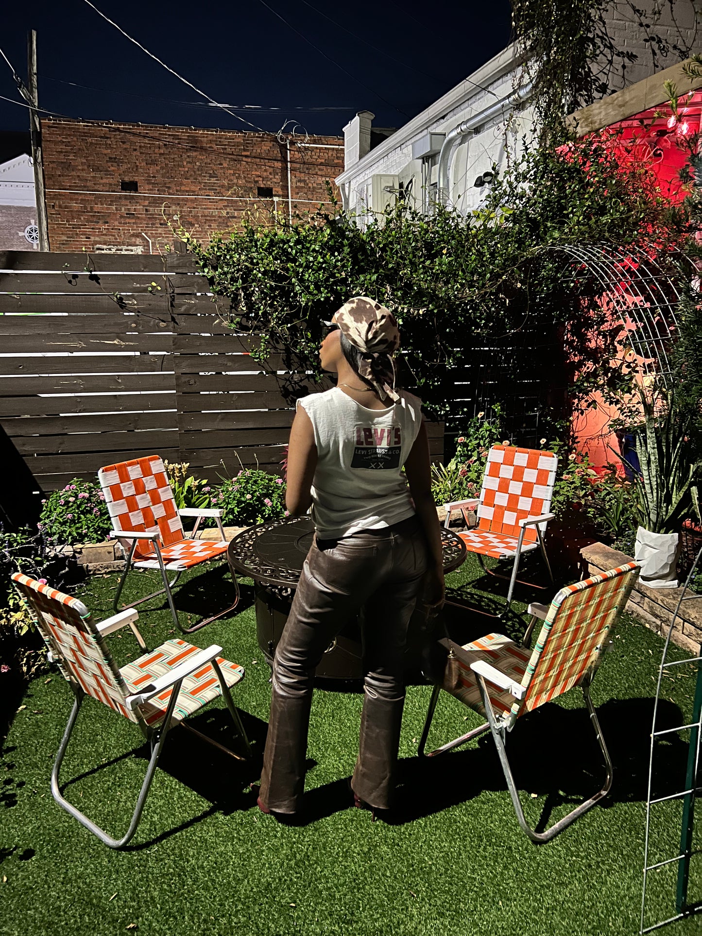 Faux Cowhide Bandana Hat